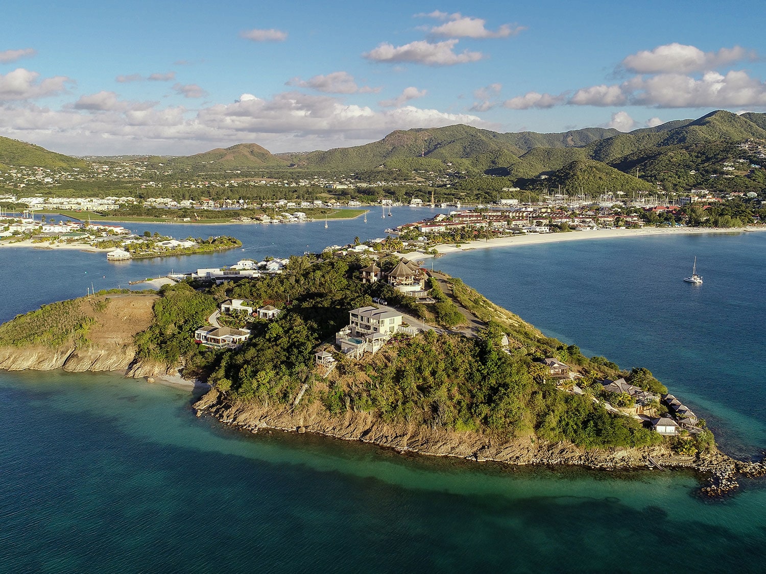 An aerial view of Villa Papillon in Antigua.