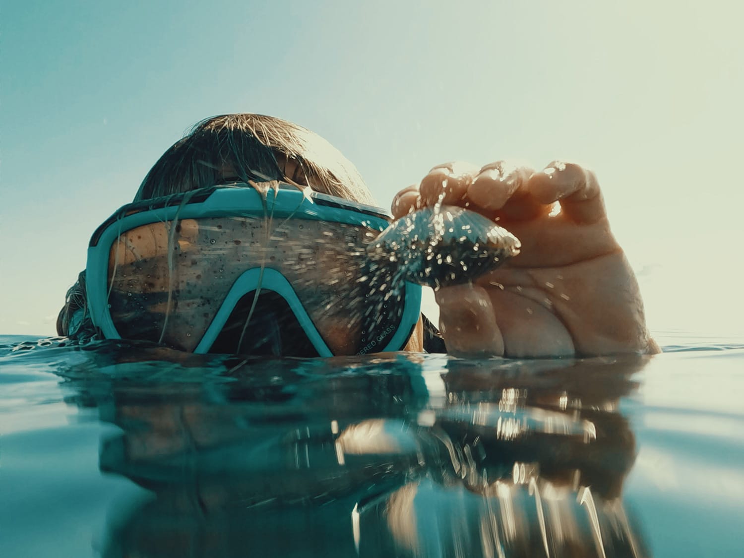 A woman scalloping in Florida waters.