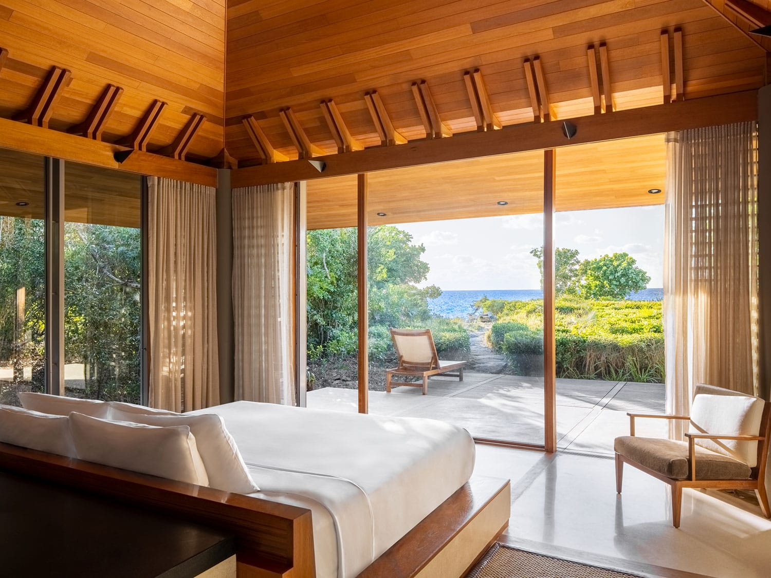 The interior view of the Ocean Pavilion at Amanyara in Turks and Caicos.