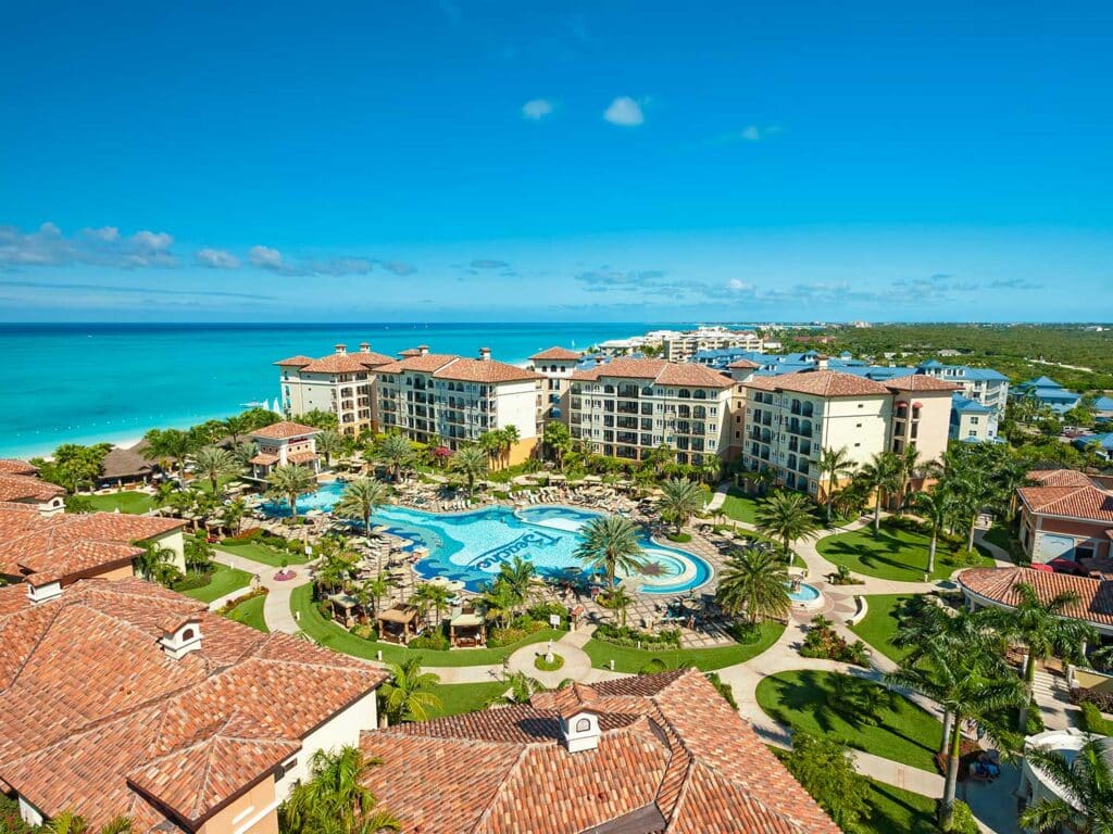 An aerial view of Beaches Turks and Caicos