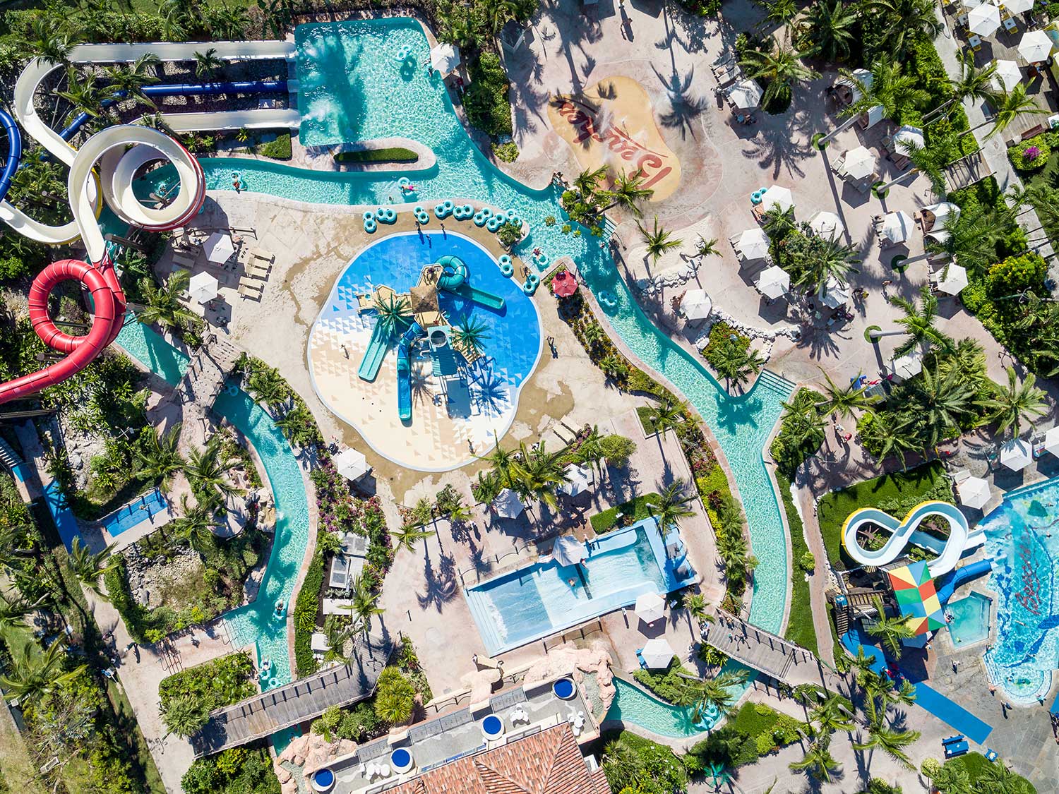 An overhead view of Beaches Turks and Caicos on Grace Bay Beach.