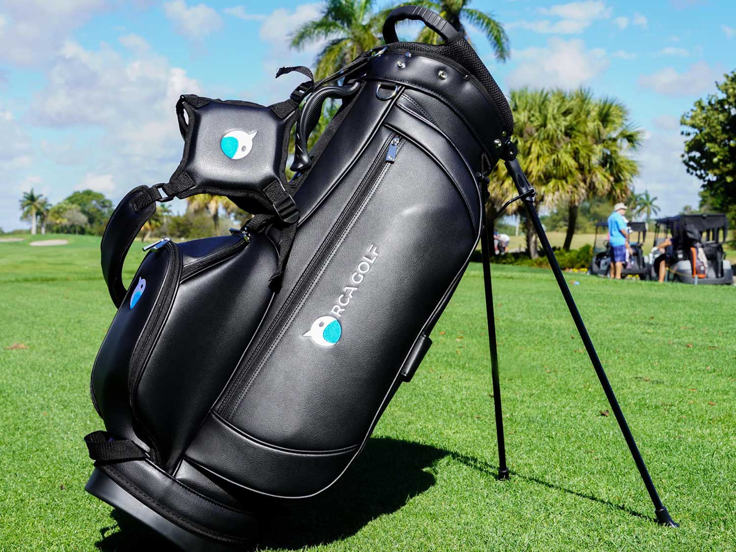 A golf bag from Orca Golf.