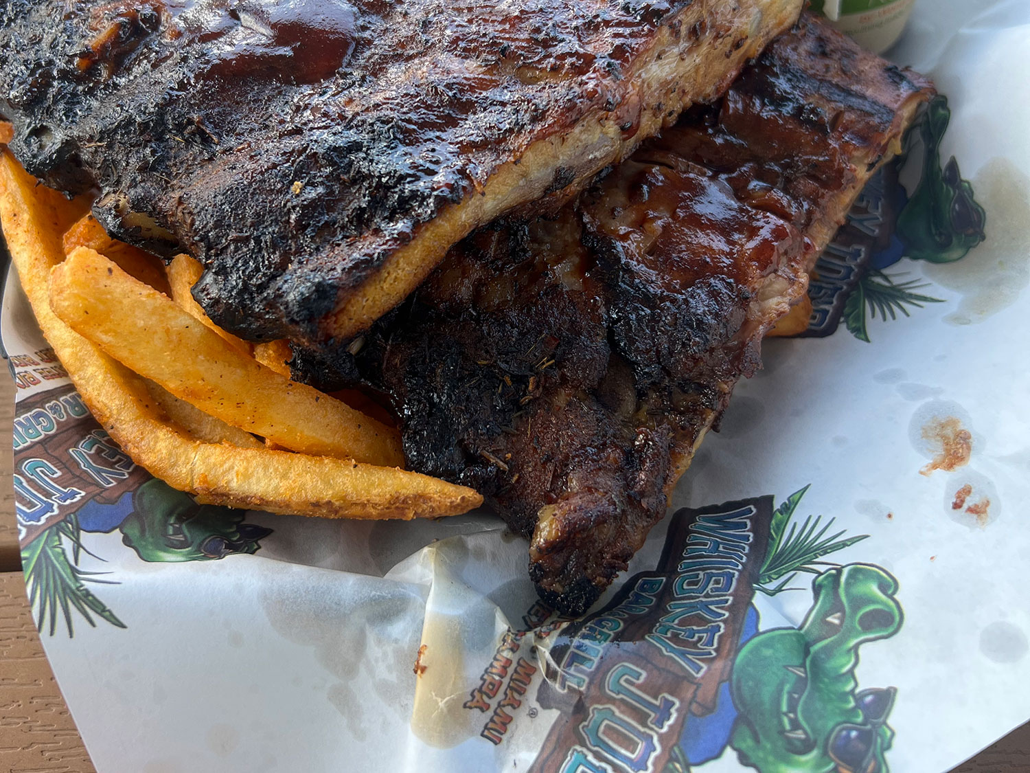 A rib basket from Whiskey Joe's in Port Richey, Florida.