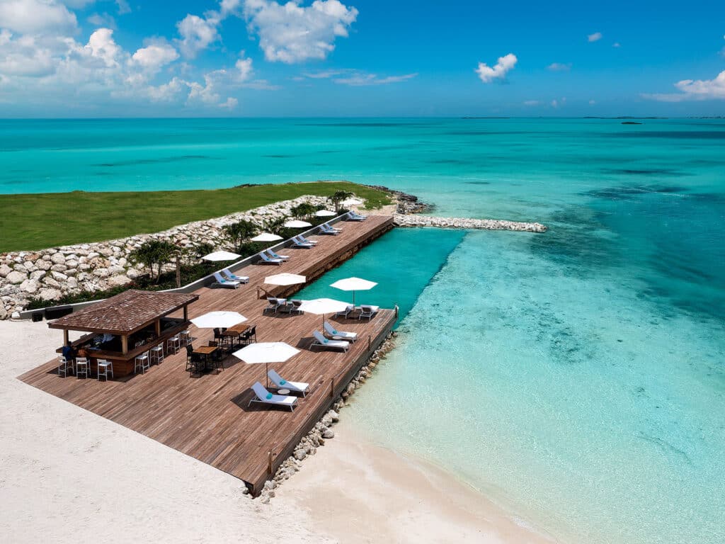The Ocean Pool on Grace Bay Beach at Wymara Resort and Villas in Turks and Caicos.