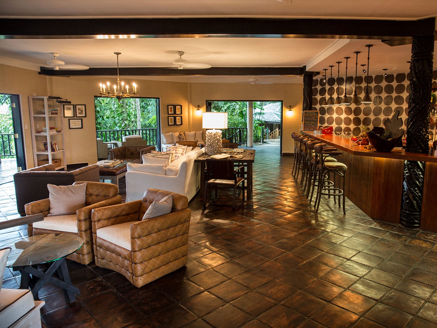 Copal Tree Lodge's clubhouse bar in Belize.