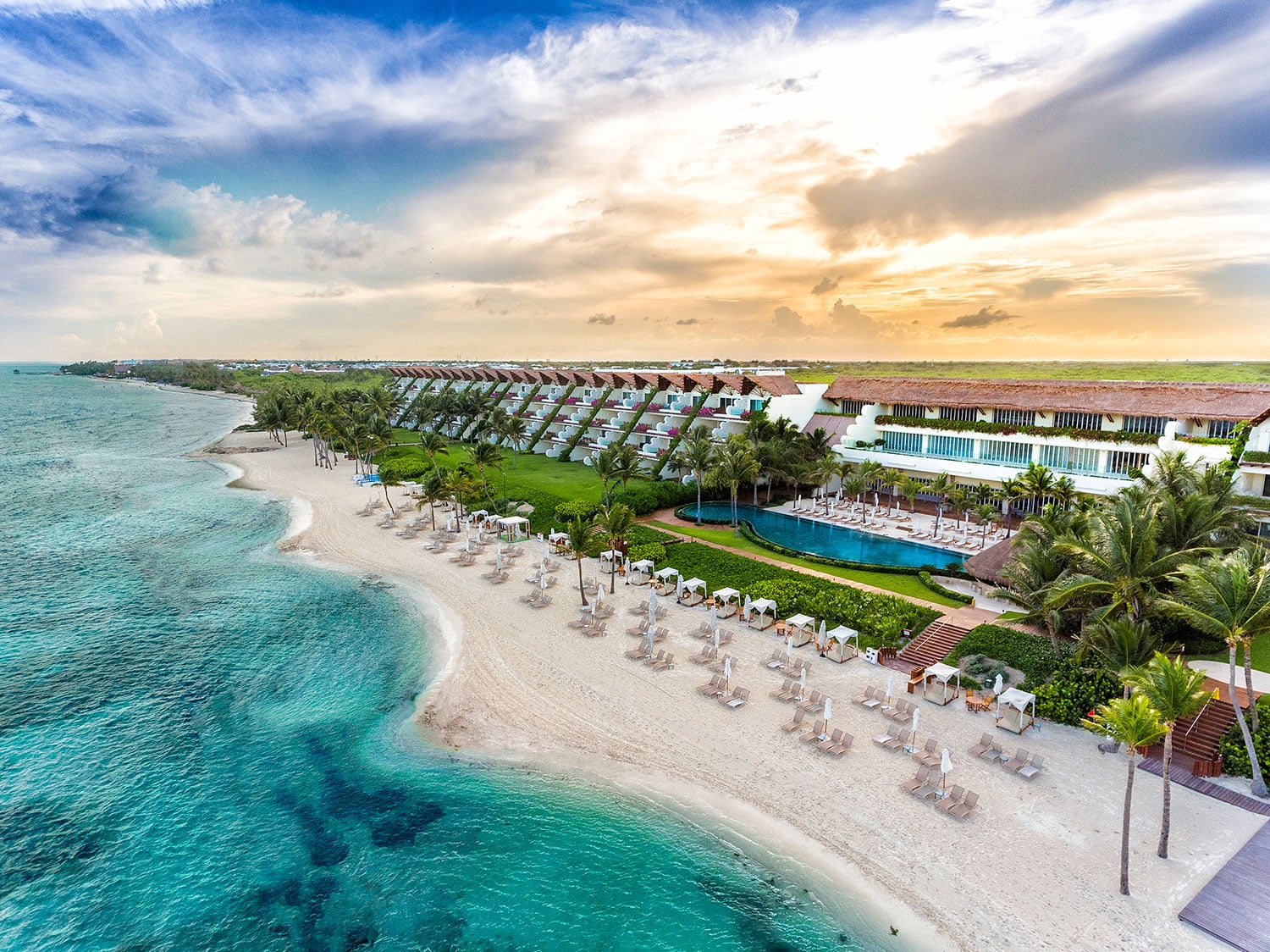 An aerial view of Grand Velas Riviera Maya in Mexico