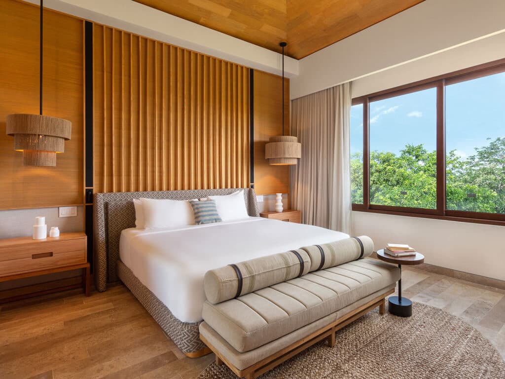 A bedroom in Penthouse 12B at Fairmont Residences Mayakoba in Mexico