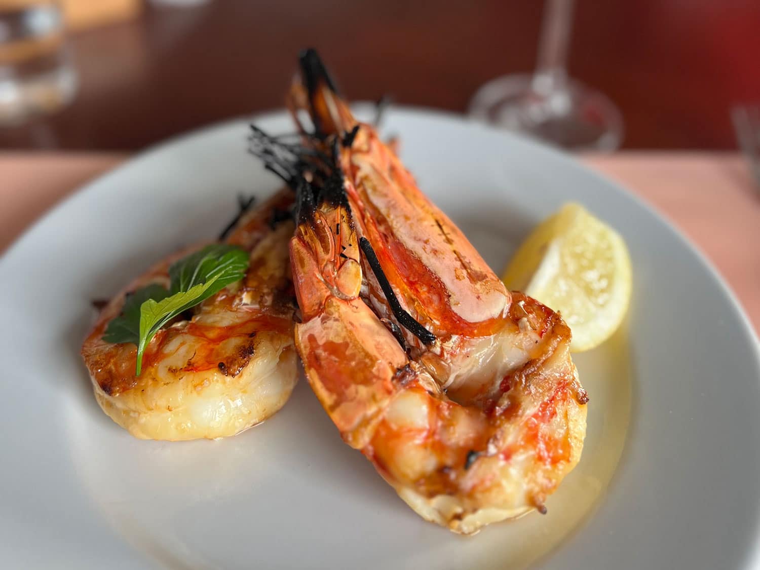 Prawns from a restaurant in Lisbon, Portugal