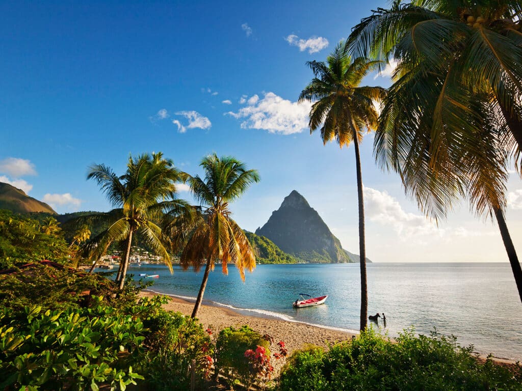 A beach in Saint Lucia's Soufrière