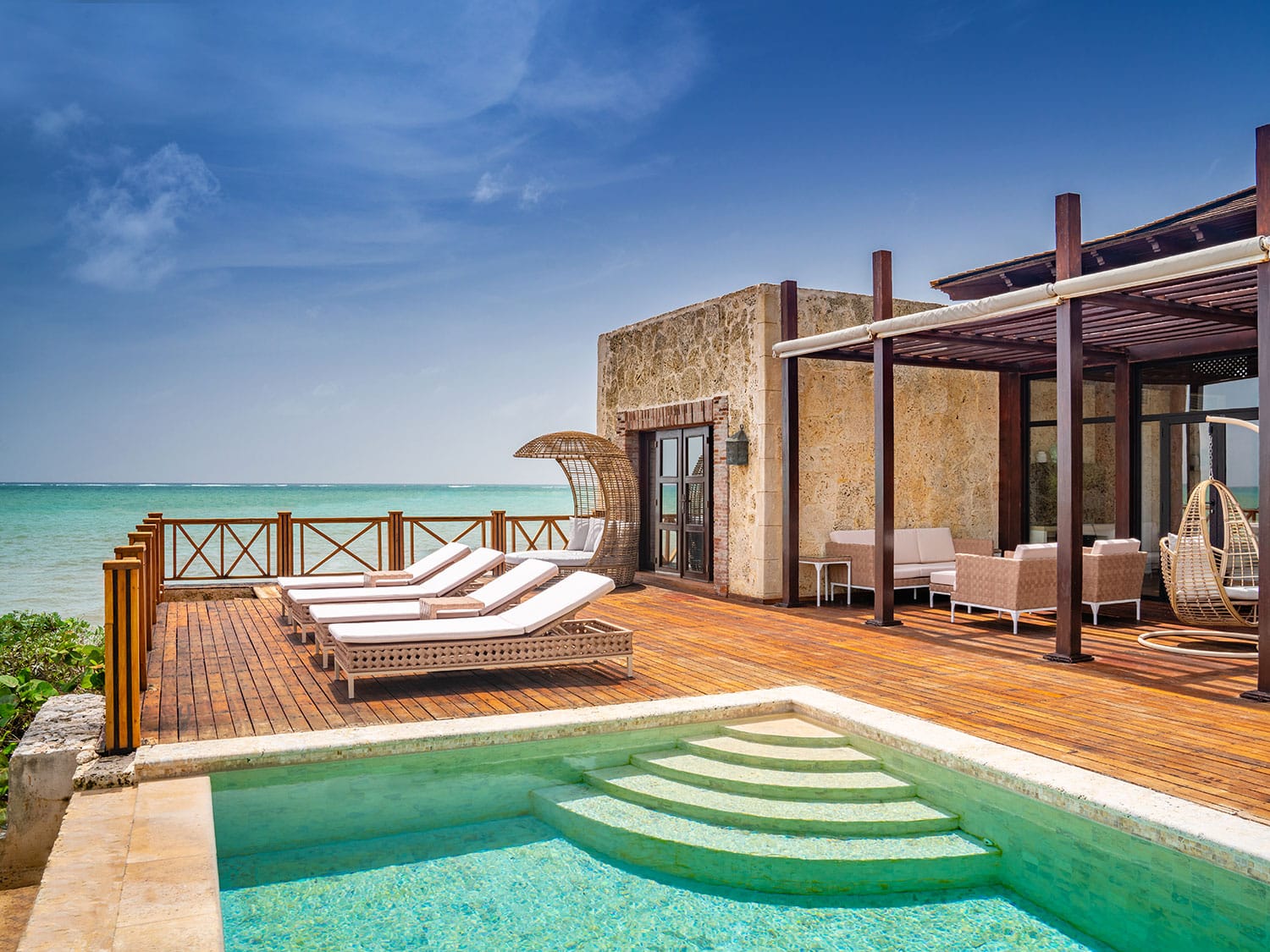 The private pool of the Royalty Villa at Sanctuary Cap Cana in the Dominican Republic