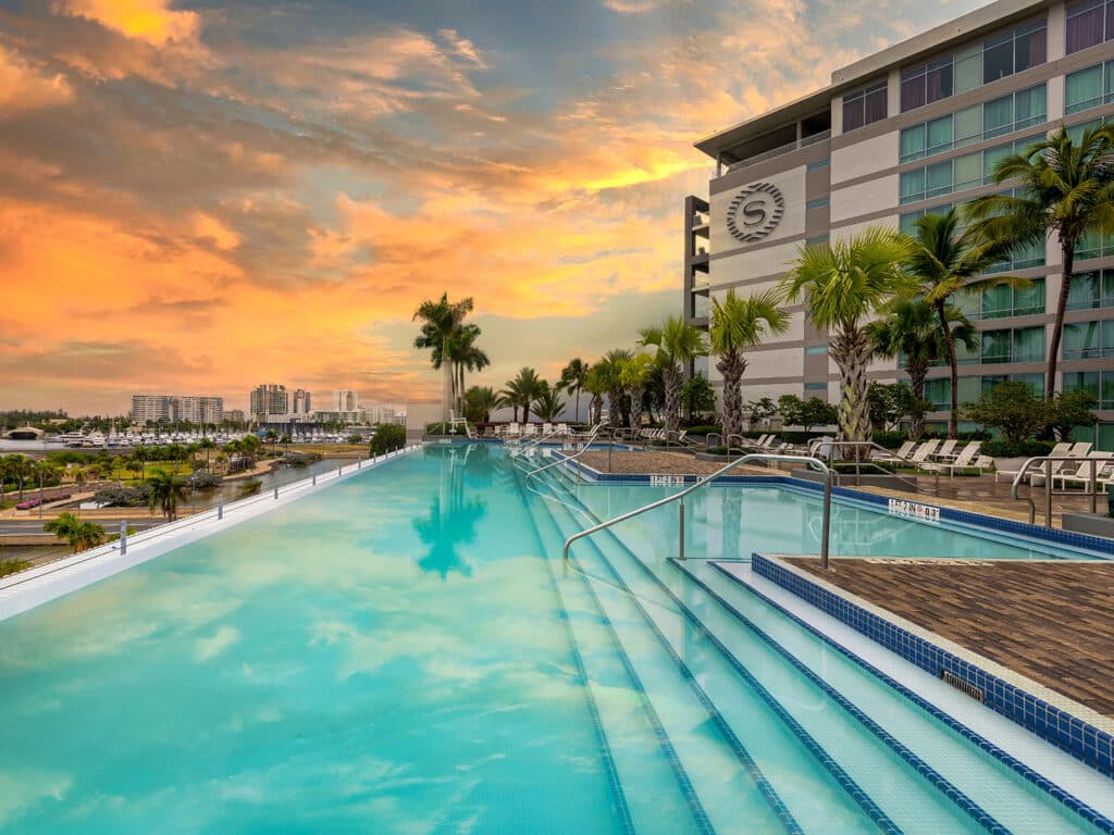 The rooftop pool at Sheraton Puerto Rico Hotel and Casino