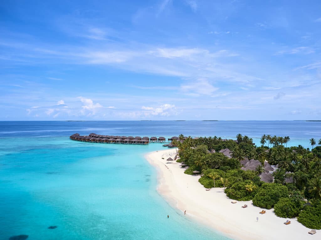 A beach view of Sun Siyam Ira Fushi in the Maldives