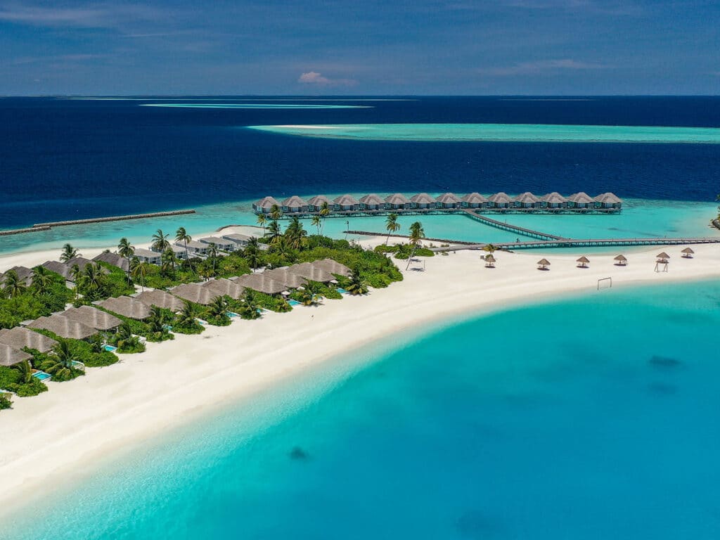 A beach view of Sun Siyam Iru Veli in the Maldives