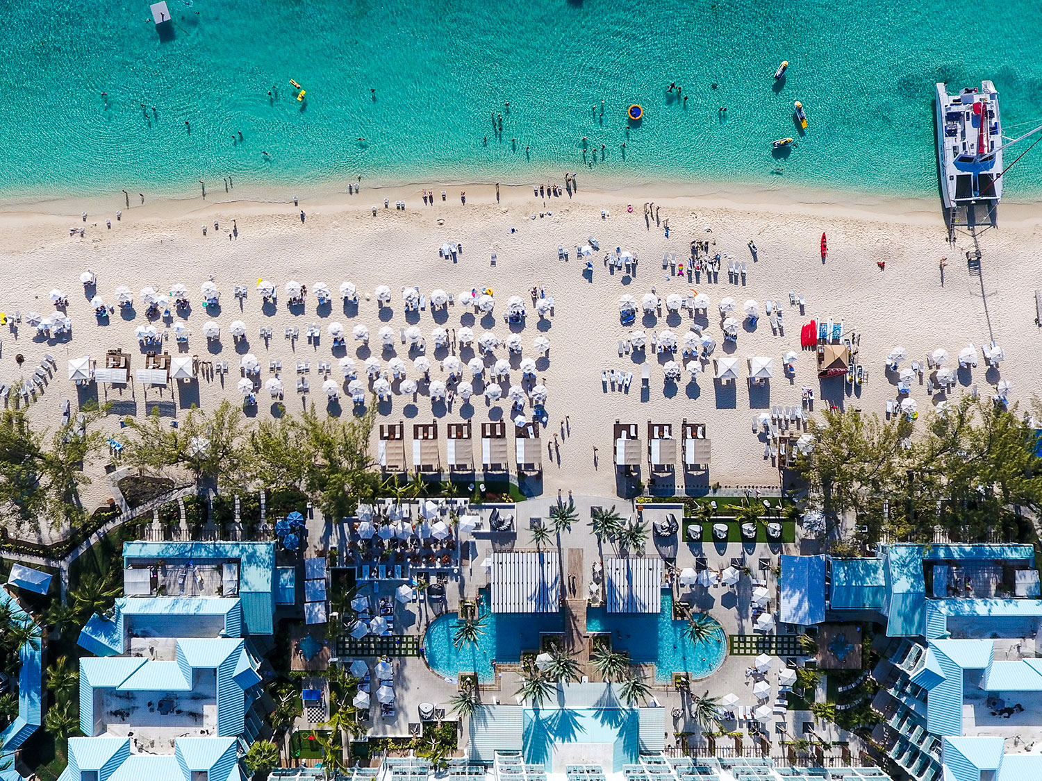 Aerial view of Seven Mile Beach at Westin Grand Cayman Resort and Spa